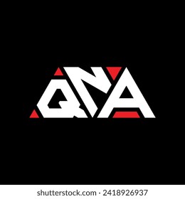 QNA triangle letter logo design with triangle shape. QNA triangle logo design monogram. QNA triangle vector logo template with red color. QNA triangular logo Simple, Elegant, and Luxurious design.