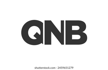 Plantilla de diseño de logotipo QNB con texto fuerte y moderno en negrita. Logotipo de Vector inicial basado en tipografía simple y mínima. Identidad de empresa de moda ideal para la presencia de marca de negocios.