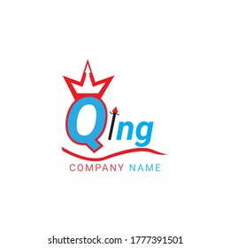 Qng Logo Vector Template on modern style.