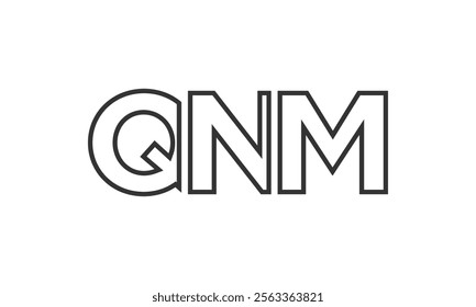 QNM logo design template with strong and modern bold text. Initial based vector logotype featuring simple and minimal typography. Trendy company identity ideal for businesses brand presence.