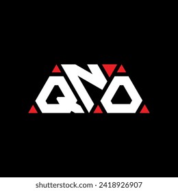 QNO triangle letter logo design with triangle shape. QNO triangle logo design monogram. QNO triangle vector logo template with red color. QNO triangular logo Simple, Elegant, and Luxurious design.