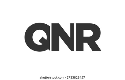 QNR logo design template with strong and modern bold text. Initial based vector logotype featuring simple and minimal typography. Trendy company identity ideal for businesses brand presence.