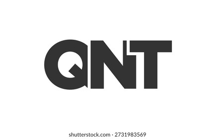 QNT logo design template with strong and modern bold text. Initial based vector logotype featuring simple and minimal typography. Trendy company identity ideal for businesses brand presence.