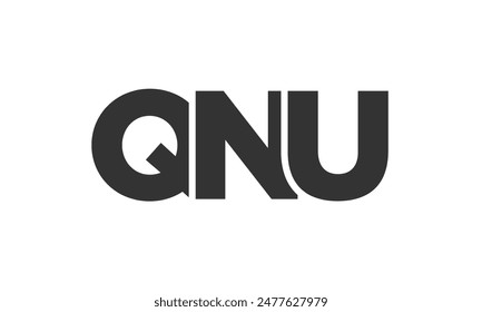 QNU logo design template with strong and modern bold text. Initial based vector logotype featuring simple and minimal typography. Trendy company identity ideal for businesses brand presence.