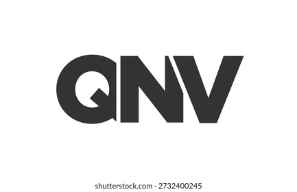 QNV logo design template with strong and modern bold text. Initial based vector logotype featuring simple and minimal typography. Trendy company identity ideal for businesses brand presence.