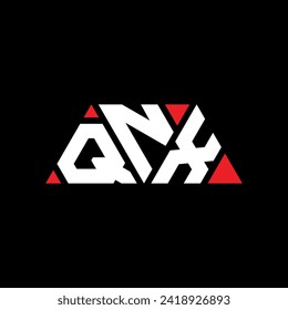 Logo-Design des QNX-Dreiecksbuchstaben mit dreieckiger Form. QNX Dreieck Logo Design Monogramm. QNX Dreieck-Vektorlogo-Vorlage mit roter Farbe. QNX Dreieckslogo Einfaches, elegantes und luxuriöses Design.