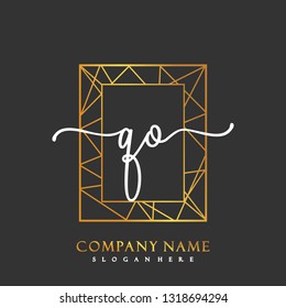 QO Initial Handwriting logo template vector