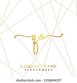 QO Initial Handwriting logo template vector