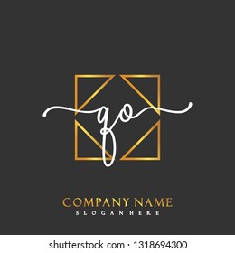 QO Initial Handwriting logo template vector