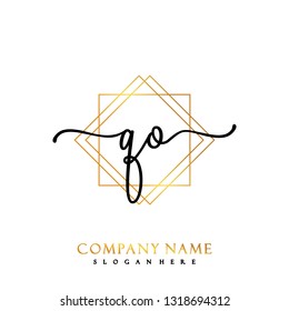 QO Initial Handwriting logo template vector