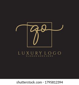 QO Initial handwriting logo template vector