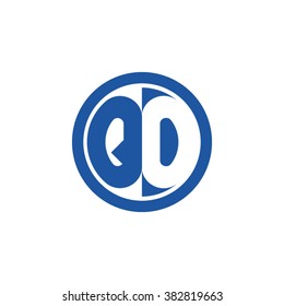 QO initial letters circle business logo blue