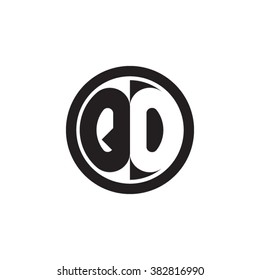 QO initial letters circle monogram logo
