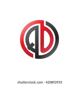 QO initial letters looping linked circle logo red black