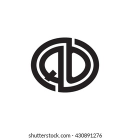 QO initial letters looping linked ellipse monogram logo