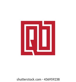 QO initial letters looping linked square logo red