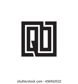 QO initial letters looping linked square monogram logo