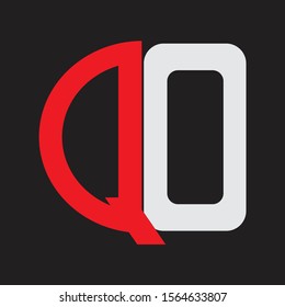 QO Initial Logo design Monogram Isolated on black background