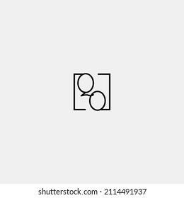 QO initial logo in line concept in high quality professional design that will be best for companies