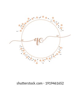 QO Initial monogram handwriting luxury illustration