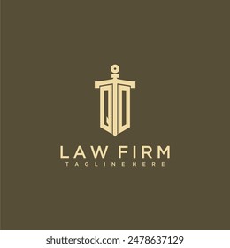 Monograma inicial QO para el logotipo de la firma de abogados con Imagen de estilo espada