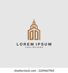 QO initial monogram real estate logo with imperium style desgn