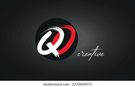 QO Letters Brush Paint Logo icon, Elegant Vector Design
