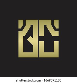 QO Logo with squere shape design template with gold colors