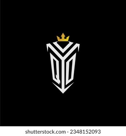 QO monogram logo initial for shield  crown style design