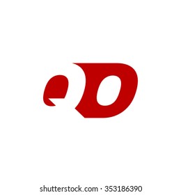QO negative space letter logo red