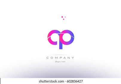 qo q o  pink purple modern creative gradient alphabet company logo design vector icon template