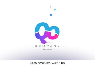 Qo Q O Pink Purple Blue Stock Vector (Royalty Free) 608251100 ...