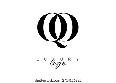 Logotipo de la tipografía del monograma de la letra de QO Serif para la identidad elegante de la marca de Premium
