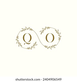 QO wedding infinity in elegant monogram with high quality professional design that will print well
