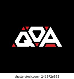QOA triangle letter logo design with triangle shape. QOA triangle logo design monogram. QOA triangle vector logo template with red color. QOA triangular logo Simple, Elegant, and Luxurious design.