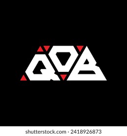 QOB triangle letter logo design with triangle shape. QOB triangle logo design monogram. QOB triangle vector logo template with red color. QOB triangular logo Simple, Elegant, and Luxurious design.