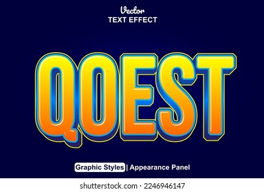 qoest text effect with graphic style and editable.