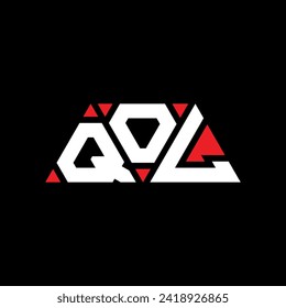 Diseño del logotipo de la letra del triángulo QOL con forma de triángulo. Monograma de diseño del logotipo del triángulo QOL. Plantilla de logotipo del vector del triángulo QOL con color rojo. Logo triangular QOL Diseño sencillo, elegante y lujoso.