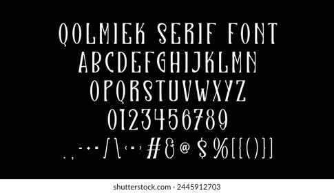 Qolmiek serif display typeface. Heavy stroke, fun character with a bit of ligatures. To give you an extra creative work. Qolmiek serif display typeface support multilingual more than 100+ language.
