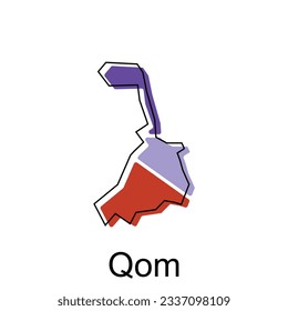 Ilustración del vector de la ciudad de Qom del Irán, plantilla de diseño del vector