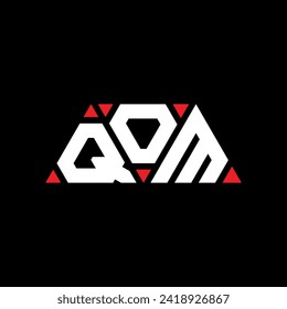 Logo-Design des QOM Dreiecksbuchstaben mit dreieckiger Form. QOM Dreieck Logo Design Monogramm. QOM Dreieck Vektor Logo Vorlage mit roter Farbe. QOM Dreieckslogo Einfach, elegant und luxuriös.
