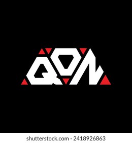 QON triangle letter logo design with triangle shape. QON triangle logo design monogram. QON triangle vector logo template with red color. QON triangular logo Simple, Elegant, and Luxurious design.