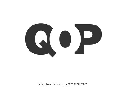 Diseño de logo QOP. Letra inicial Q O P estilo de fuente en negrita para startups tecnológicas, consultoría, marca corporativa. Nombre creativo de la empresa, titulares de la tipografía, identidad, logotipo de moda. Ilustración vectorial.