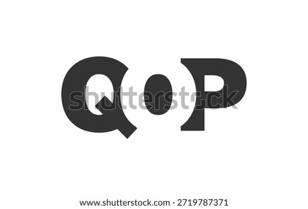 QOP logo design. Initial letter Q O P bold font style for tech startups, consulting, corporate branding. Creative company name, headlines typography identity, trendy logotype. Vector illustration.