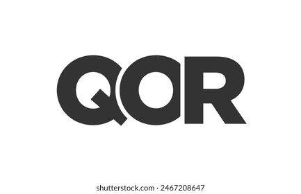 Plantilla de diseño de logotipo QOR con texto fuerte y moderno en negrita. Logotipo de Vector inicial basado en tipografía simple y mínima. Identidad de empresa de moda ideal para la presencia de marca de negocios.