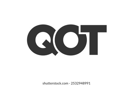 QOT logo design template with strong and modern bold text. Initial based vector logotype featuring simple and minimal typography. Trendy company identity ideal for businesses brand presence.