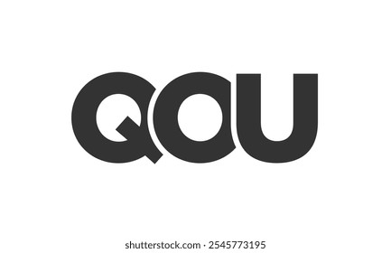 Modelo de design de logotipo QOU com texto em negrito forte e moderno. Logotipo vetorial inicial com tipografia simples e mínima. Identidade de empresa moderna ideal para a presença de marca de empresas.