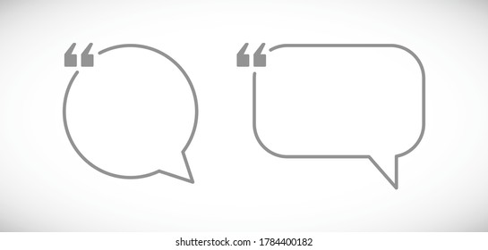 qoute with round speech bubble  icon