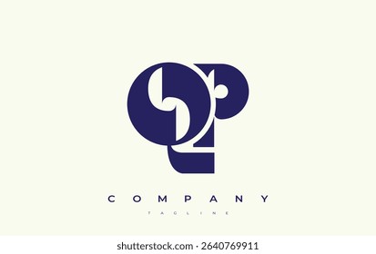 QP Abstract Geometric Logo Design. Modern and elegant logo design with simplistic typography elements, showcasing branding excellence.