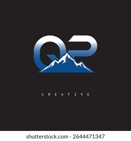 QP Creative Mountain Logo Bold Gradient Letter mark Branding Design for Business Outdoor Brands